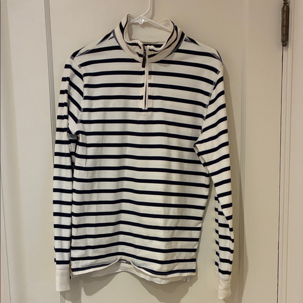 Crewcuts Navy and Off-White Striped Quarter Zip Top Boys XXL